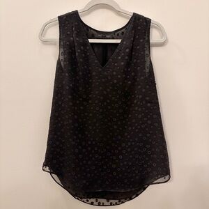Banana Republic Black Polka Dot Tank Sleeveless Blouse sz Small
